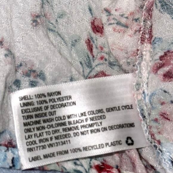 Womens Floral Peasant Dress With Tassel Detail By Xhilaration Size L White & Pin - Picture 3 of 7